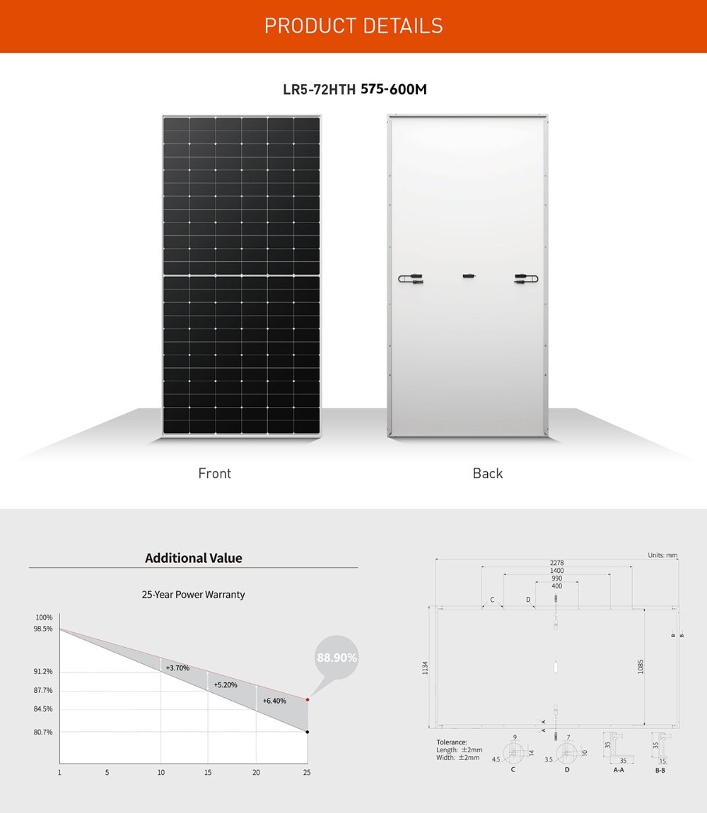Longi solar panel 565W 580W 585W 590W 600W China Jinko Energy